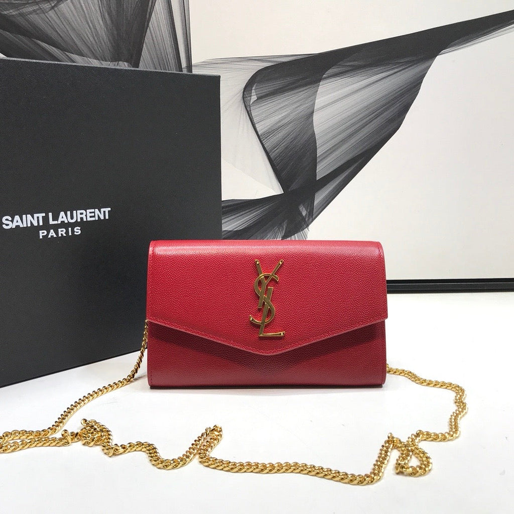 YSSL Uptown Chain Wallet Red For Women 7in/19cm YSLÂ 