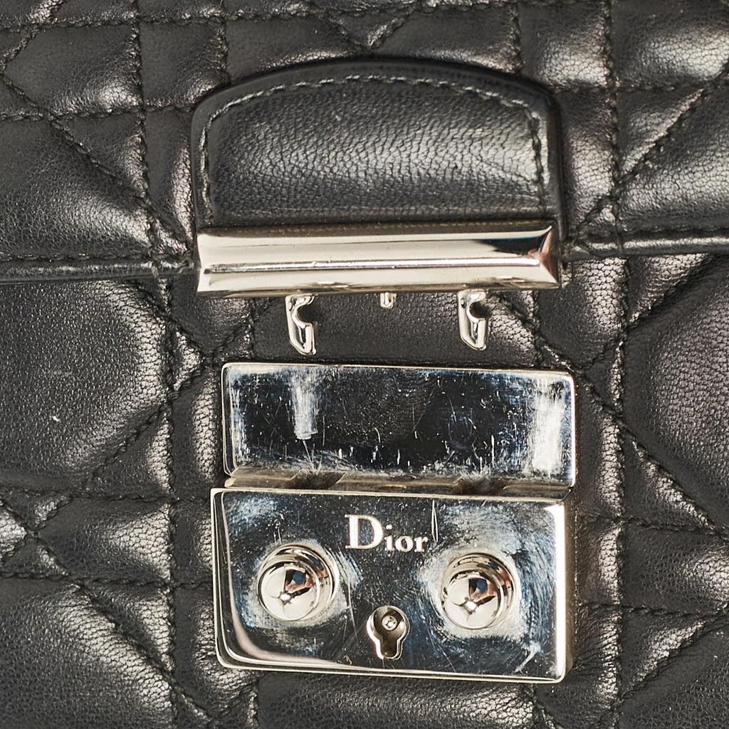Dior Black Cannage Leather Miss Dior Compact Wallet