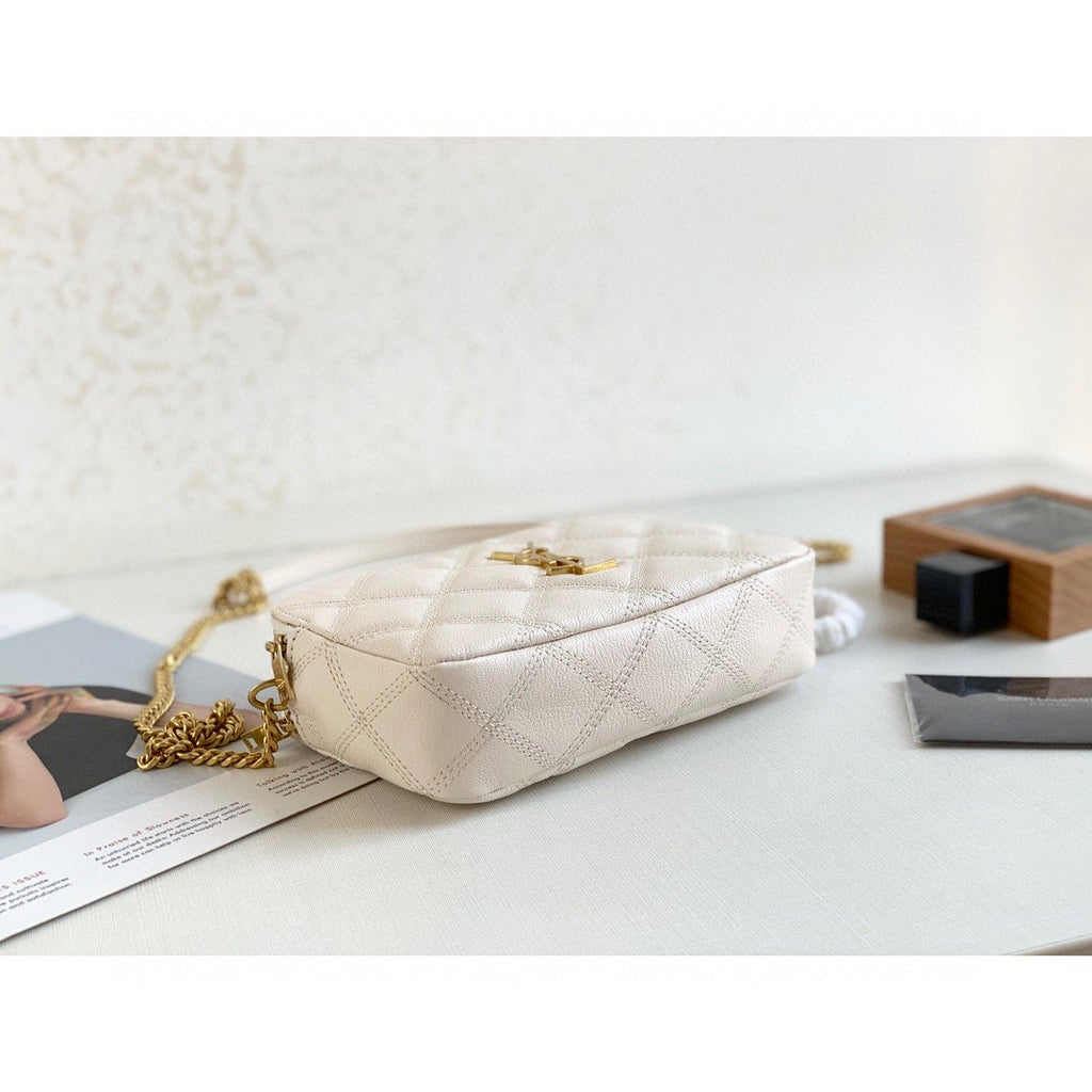 Saint Laurent Becky Crossbody Bag White For Women 7in/18cm YSL P00555149