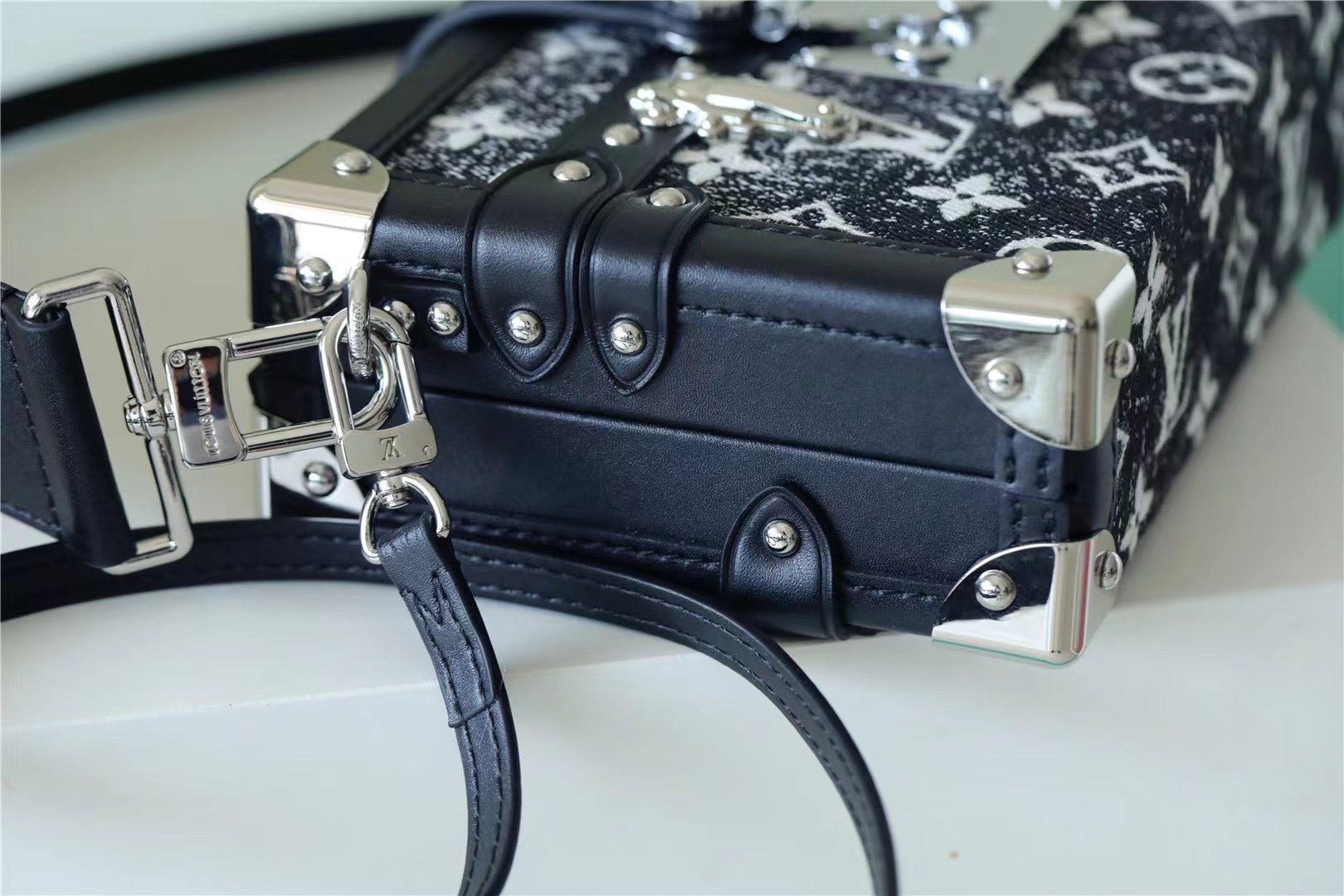 Louis Vuitton Petite Malle Monogram Jacquard Denim Navy Blue For Women,  Shoulder And Crossbody Bags 7.9in/20cm Louis VuittonÃƒâ€šÃ‚Â 