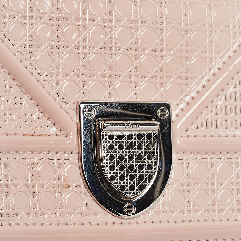 Dior Pink Micro Cannage  Leather Baby Diorama Chain Bag..