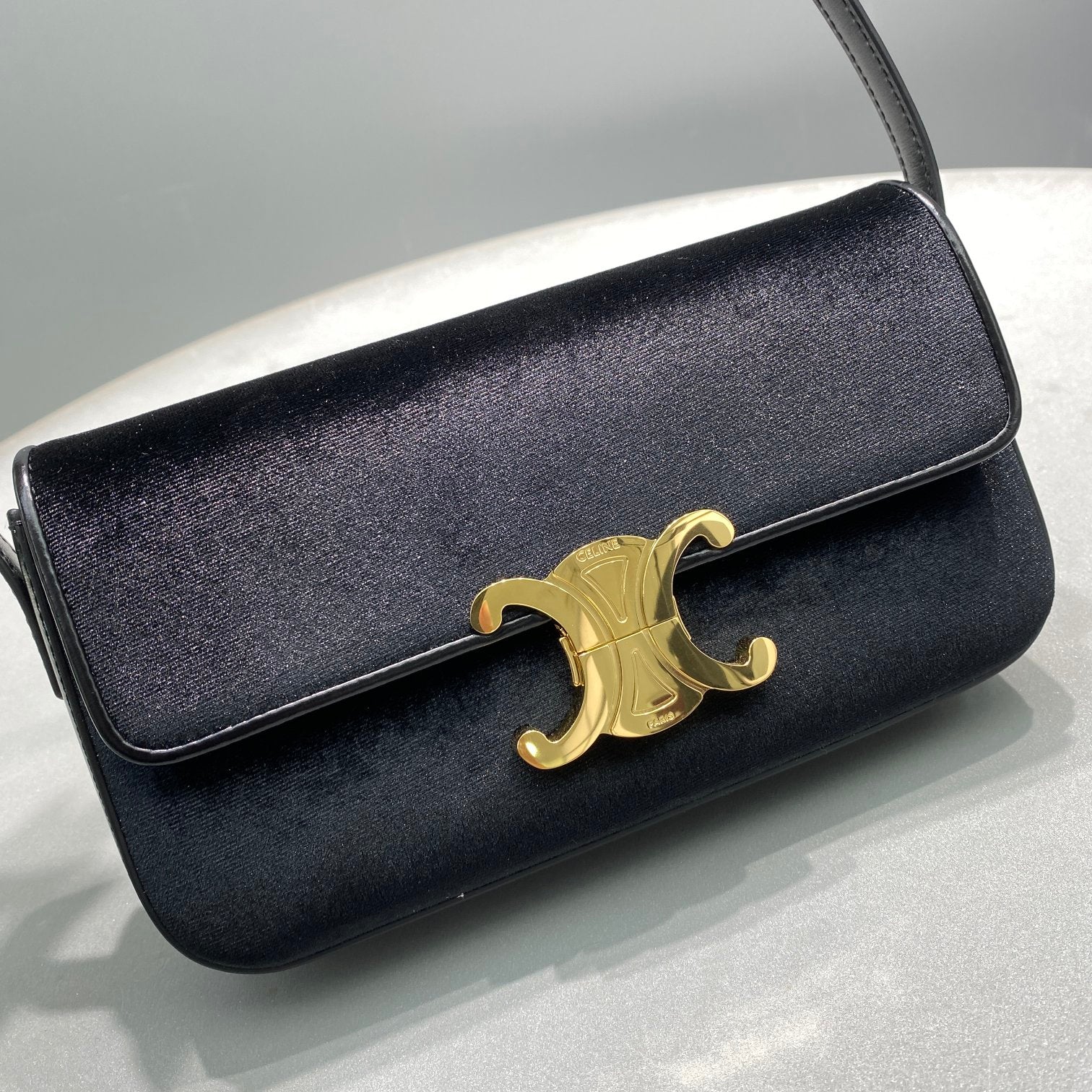 Triomphe Shoulder Bag Black For Women 8in/20cmÃ‚Â 