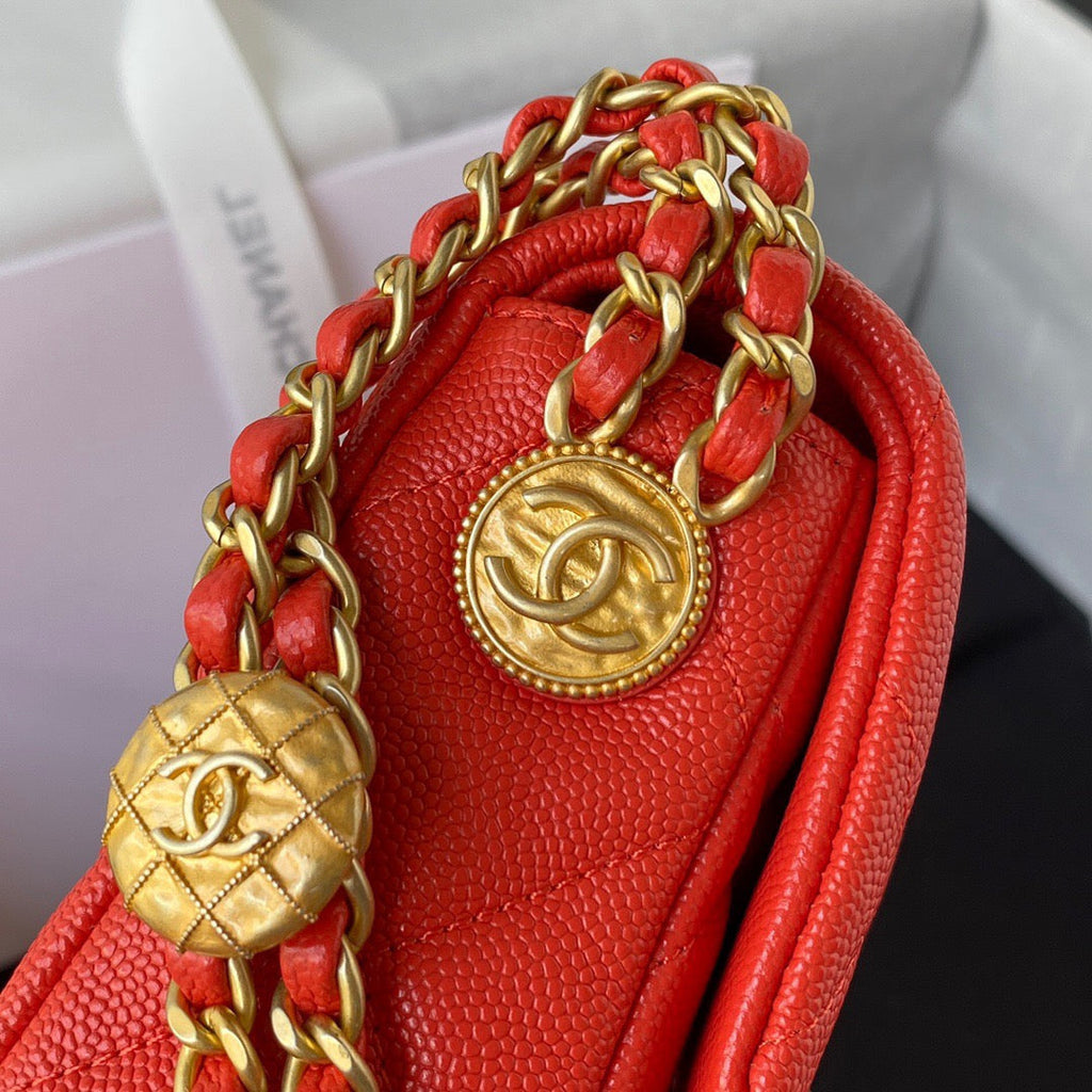 ChanelMini GlamIap Bag With Top Handle Gold Hardware Red For Women Handbags, Shoulder Bags 7.9in/20cm AS2431Ã‚Â 