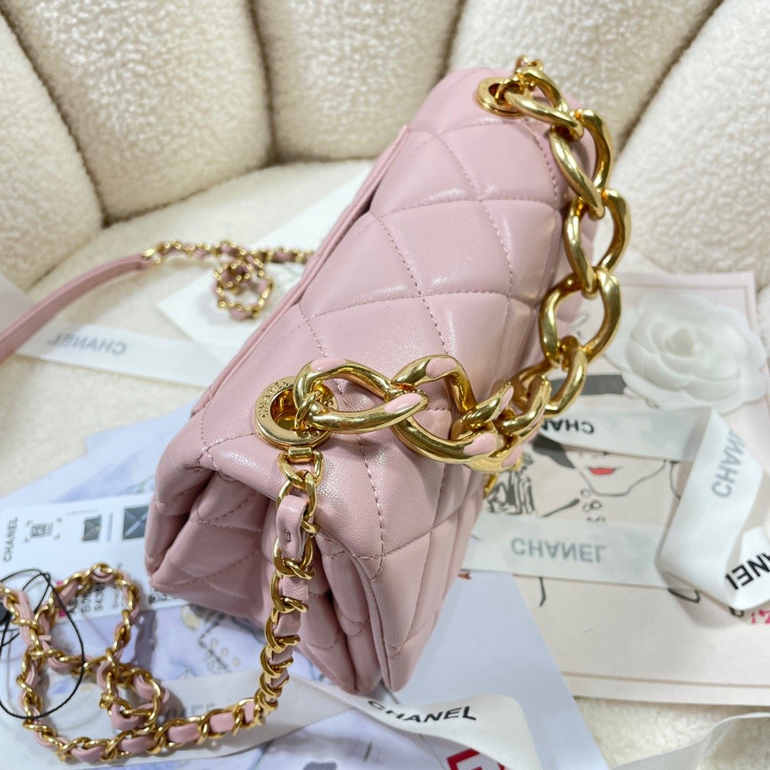 Chanel GlamIap Bag Gold Hardware PiNike For Women Handbags, Shoulder Bags 7.9in/20cm AS3366