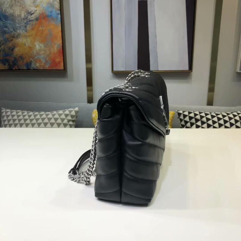 YSSL Loulou Small Chain Bag In MatelassÃ© "Y" Black For Women 9.8in/23cm YSL 494699DV7261000