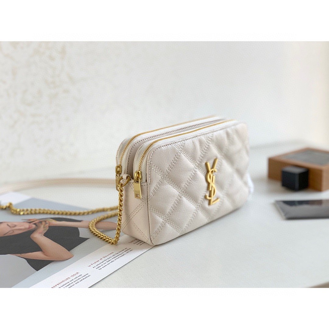 Saint Laurent Becky Crossbody Bag White For Women 7in/18cm YSL P00555149