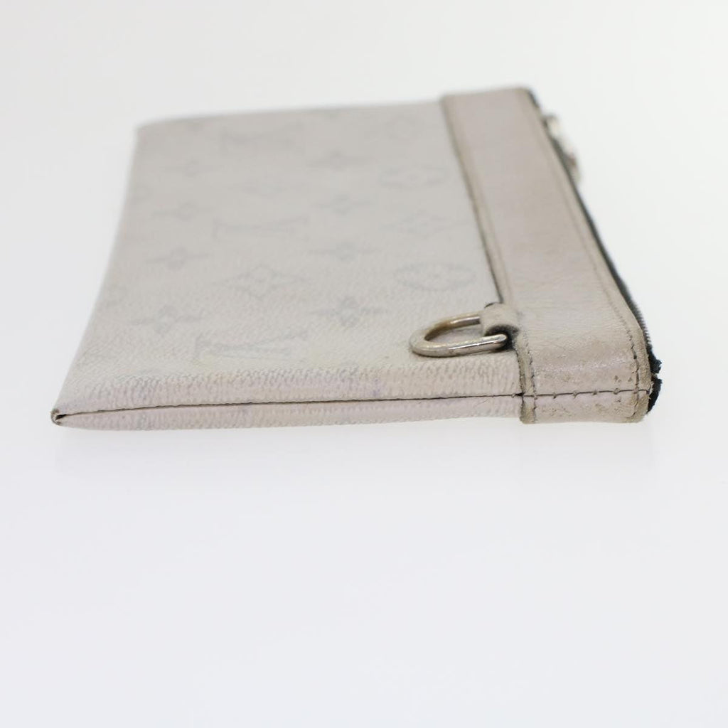 Louis Vuitton Discovery Pochette Monogram Taigarama Gray Leather Clutche & Pouche Bag