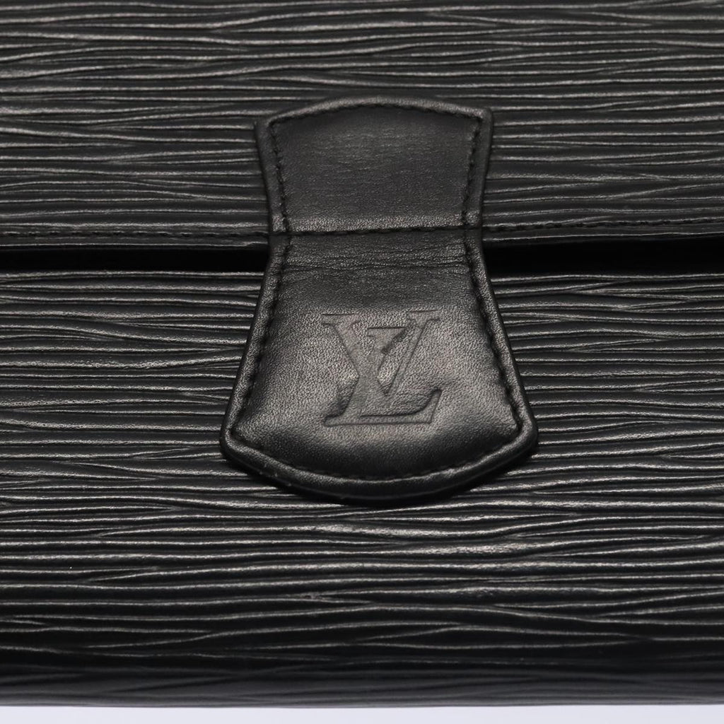 Louis Vuitton Rouleau Black Leather Clutch Bag
