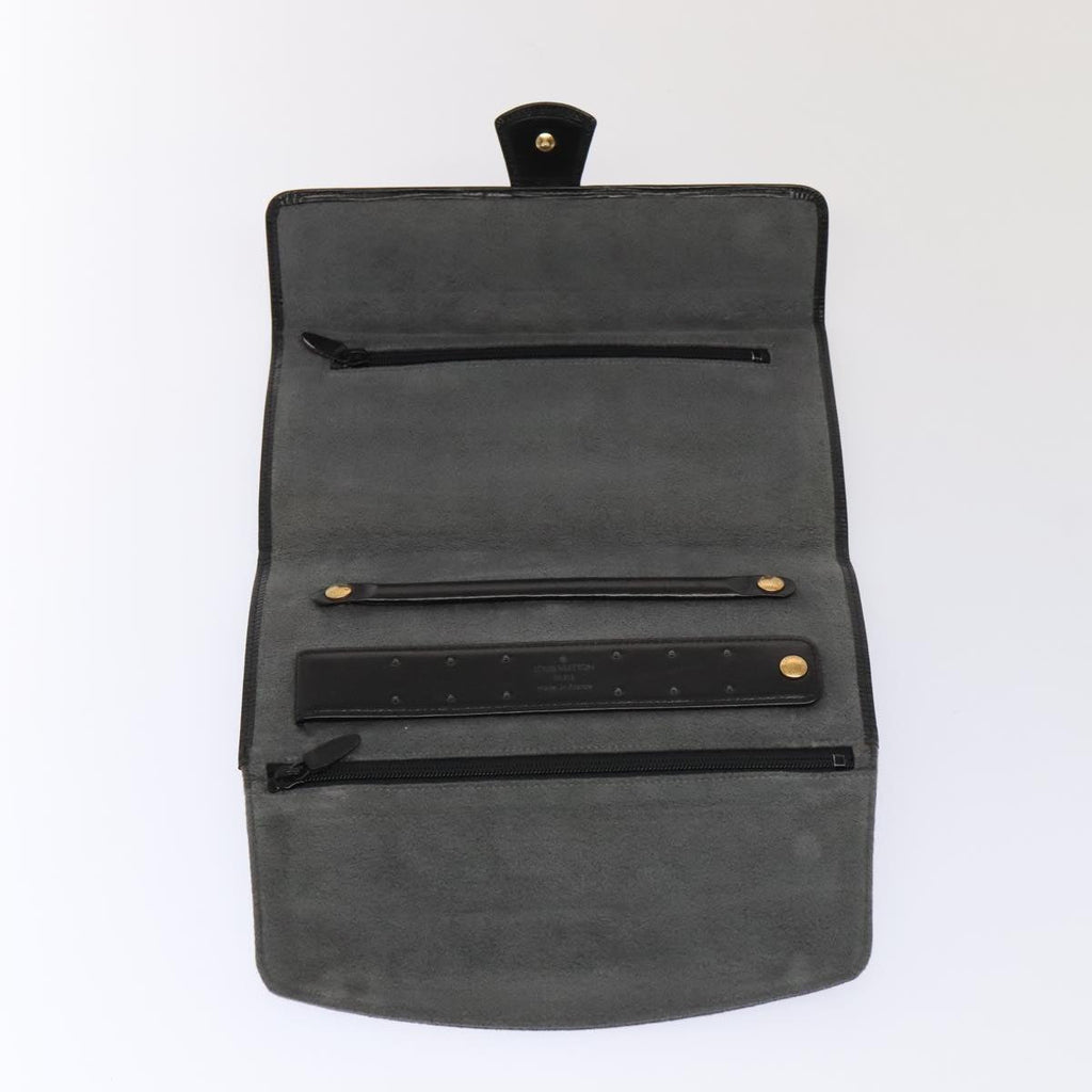 Louis Vuitton Rouleau Black Leather Clutch Bag
