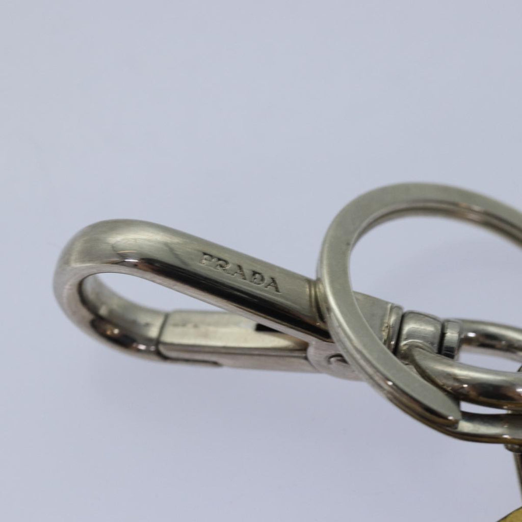 Prada Charm Logo Key Ring Saffiano Leather Yellow Leather Accessory