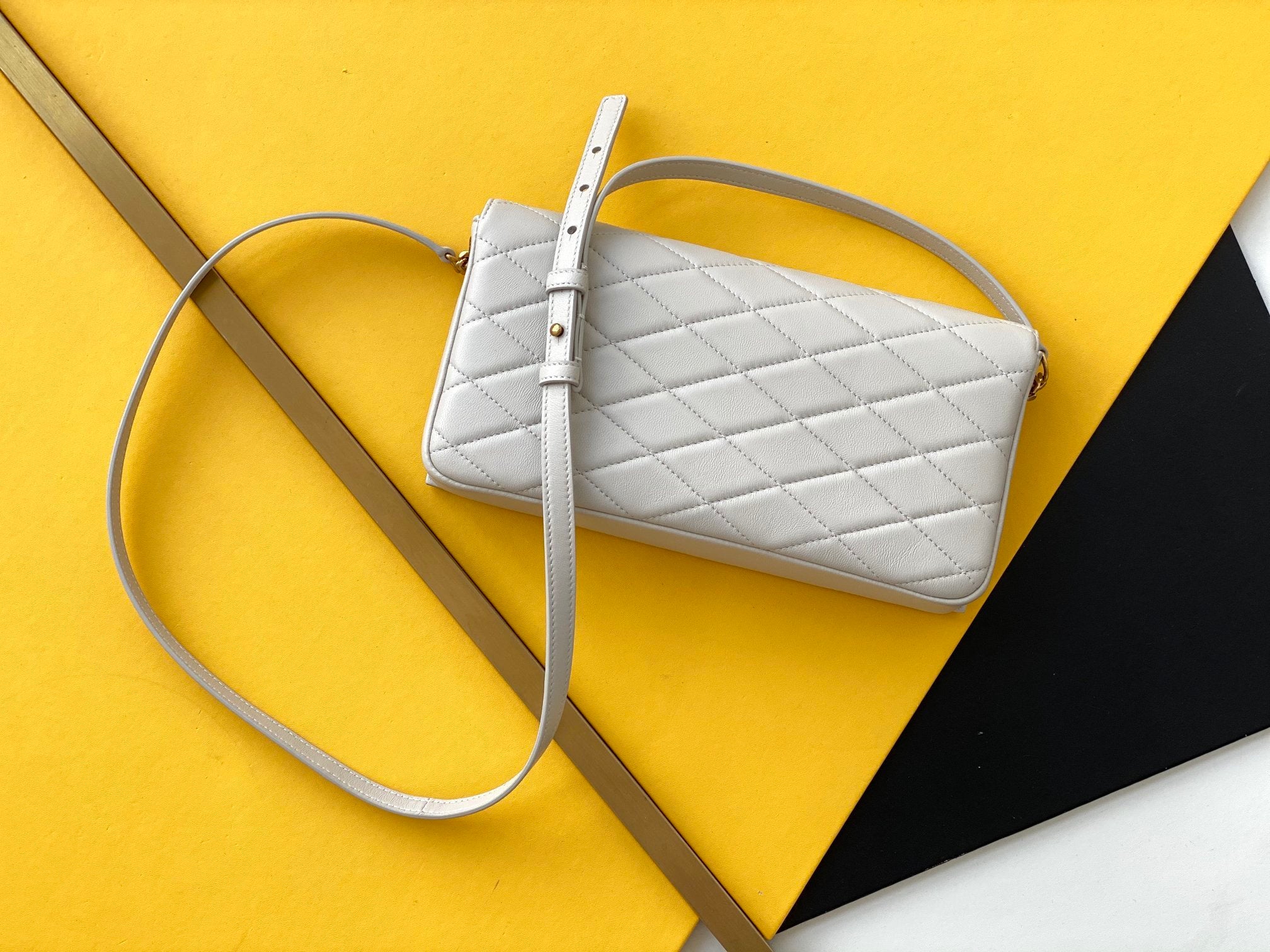 YSSL Kate 99 Chain Bag White With Gold Hardware For Women 10in/26cm YSL