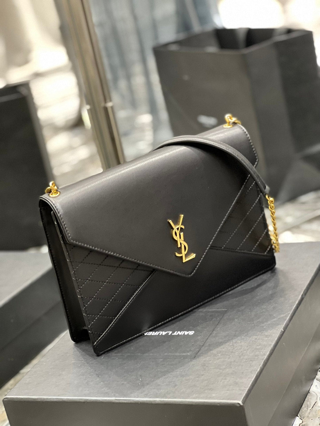 YSSL Gaby Chain Bag Black With Gold Hardware For Women 10in/27cm YSL 6688641EL071000