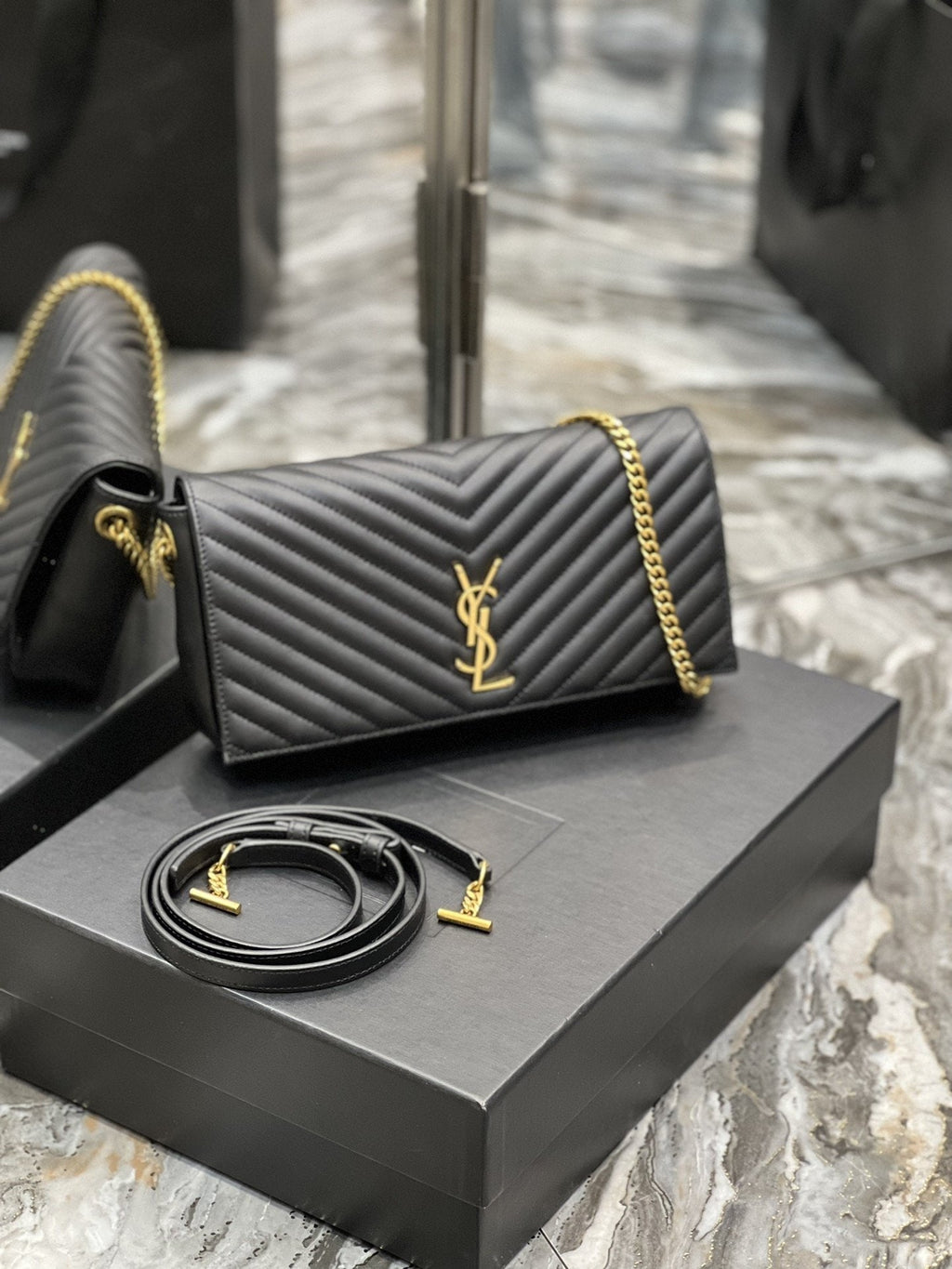 Top Quality Kata 99 Chain Bag Black With Gold Hardware For Women 10.2in/26cm YSL
