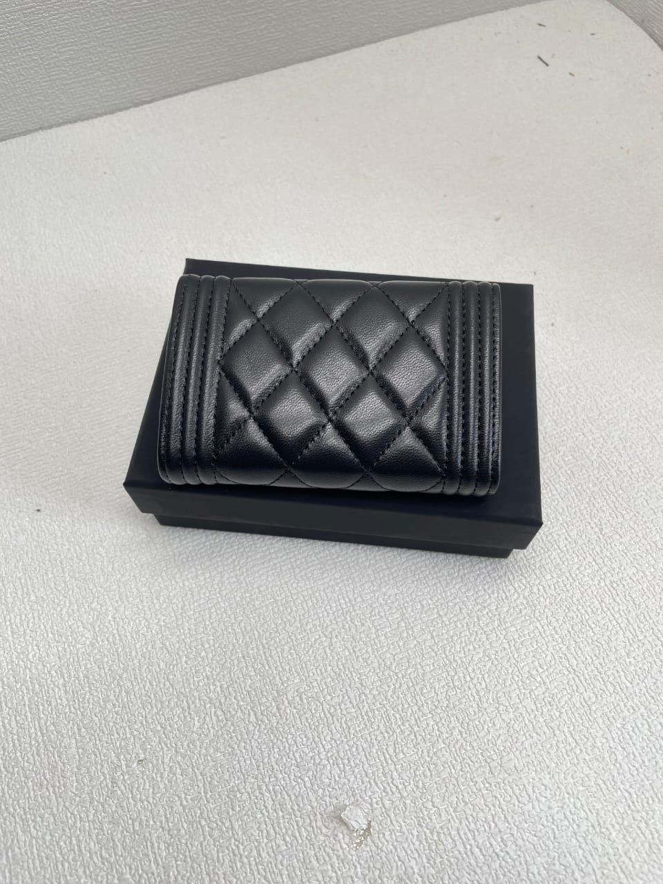 Chanel CHL BOY CLASSIC WALLET BLACK SILVER 84432