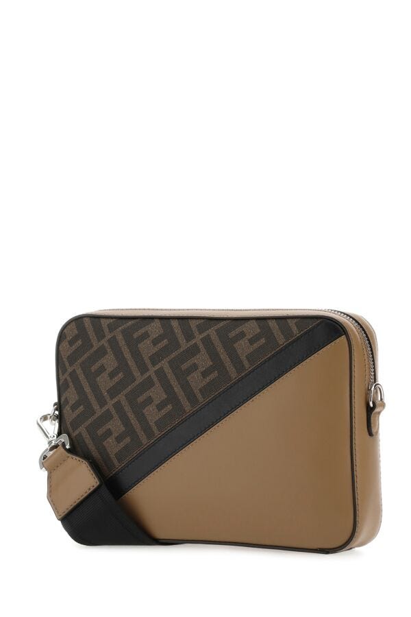 Man Multicolor Fabric And Leather MeDiorum Crossbody Bag