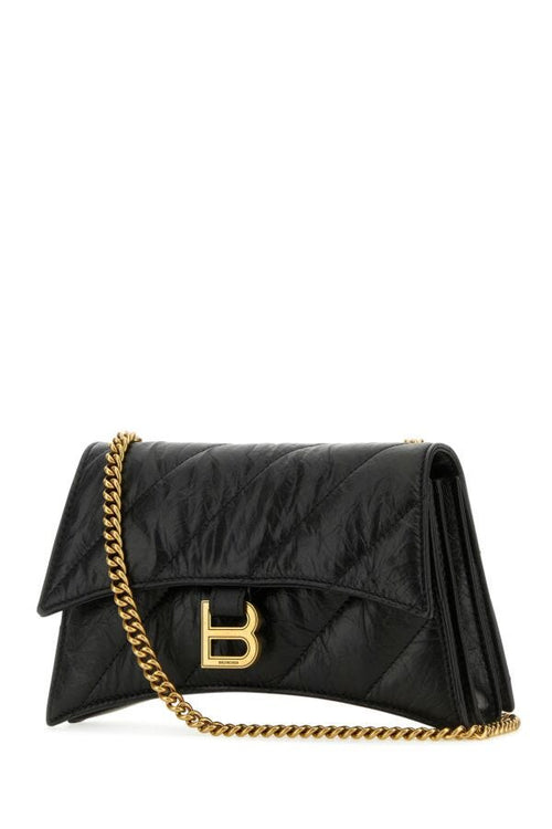 Balenciaga Woman Black Leather Crush Xs Shoulder Bag