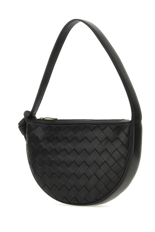 Bottega Veneta Woman Black Leather Shoulder Bag