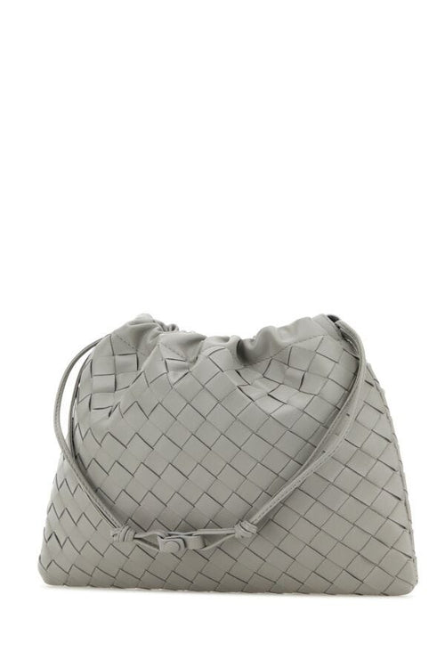 Bottega Veneta Woman Light Grey Leather Medium Clutch