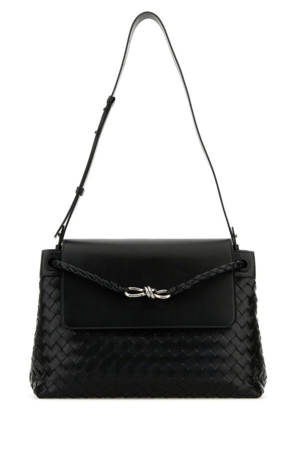Bottega Veneta Man Black Leather MeDiorum AnDioramo Crossbody Bag