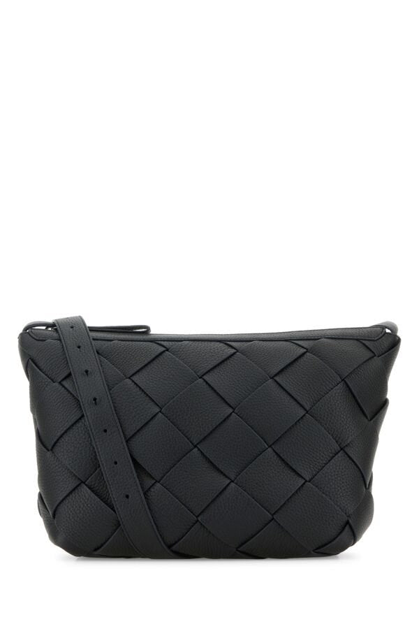 Bottega Veneta Man Graphite Leather Diorago Crossbody Bag