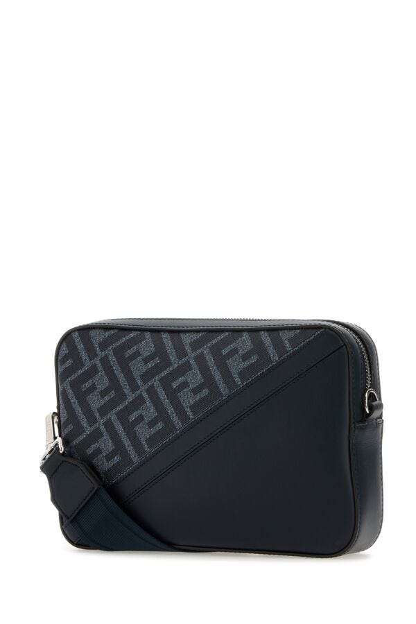 Man Multicolor Fabric And Leather  Dioragonal Crossbody Bag