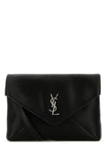 Saint Laurent Man Black Leather Cassandra Clutch