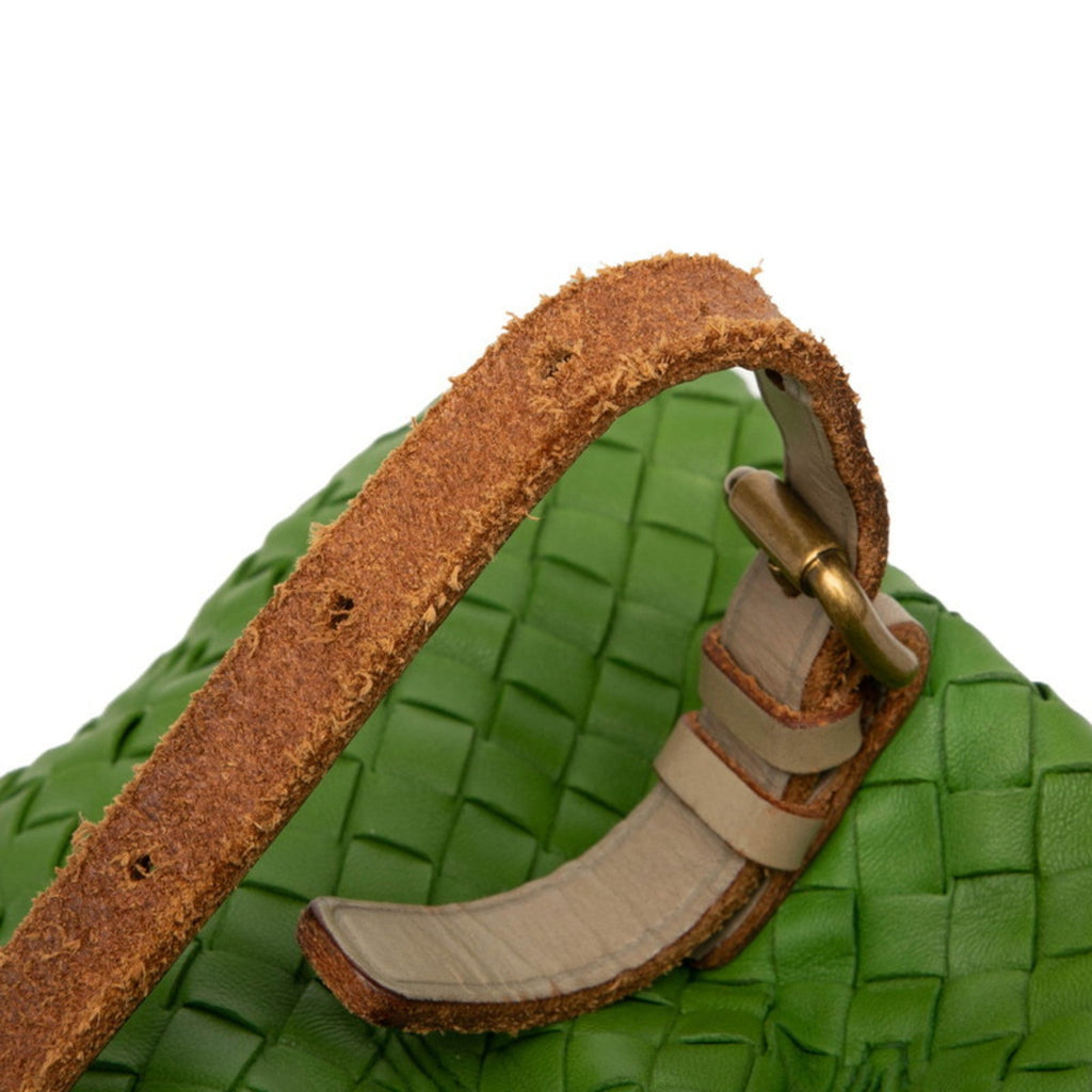 Bottega Veneta Gray Green Leather Shoulder Bag Tote Bag