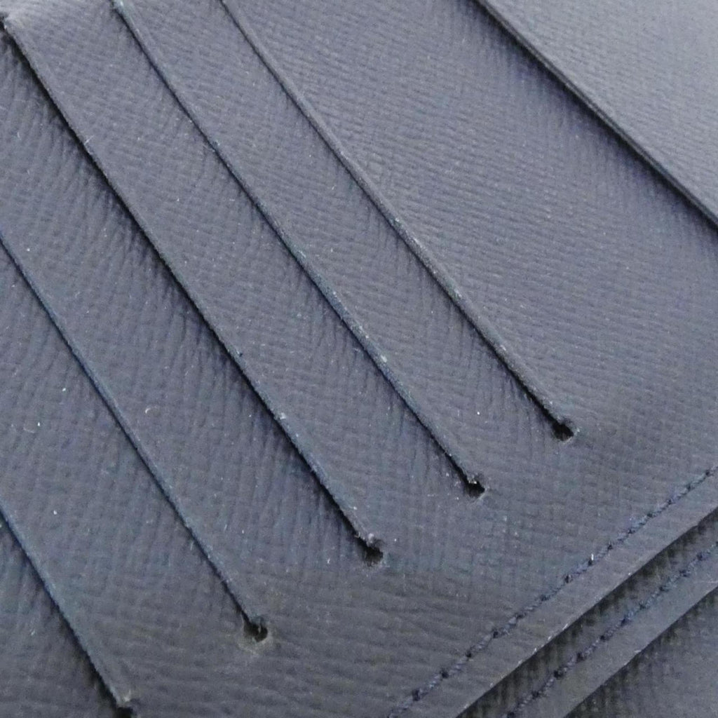 Louis Vuitton Navy Black Leather Long Wallet
