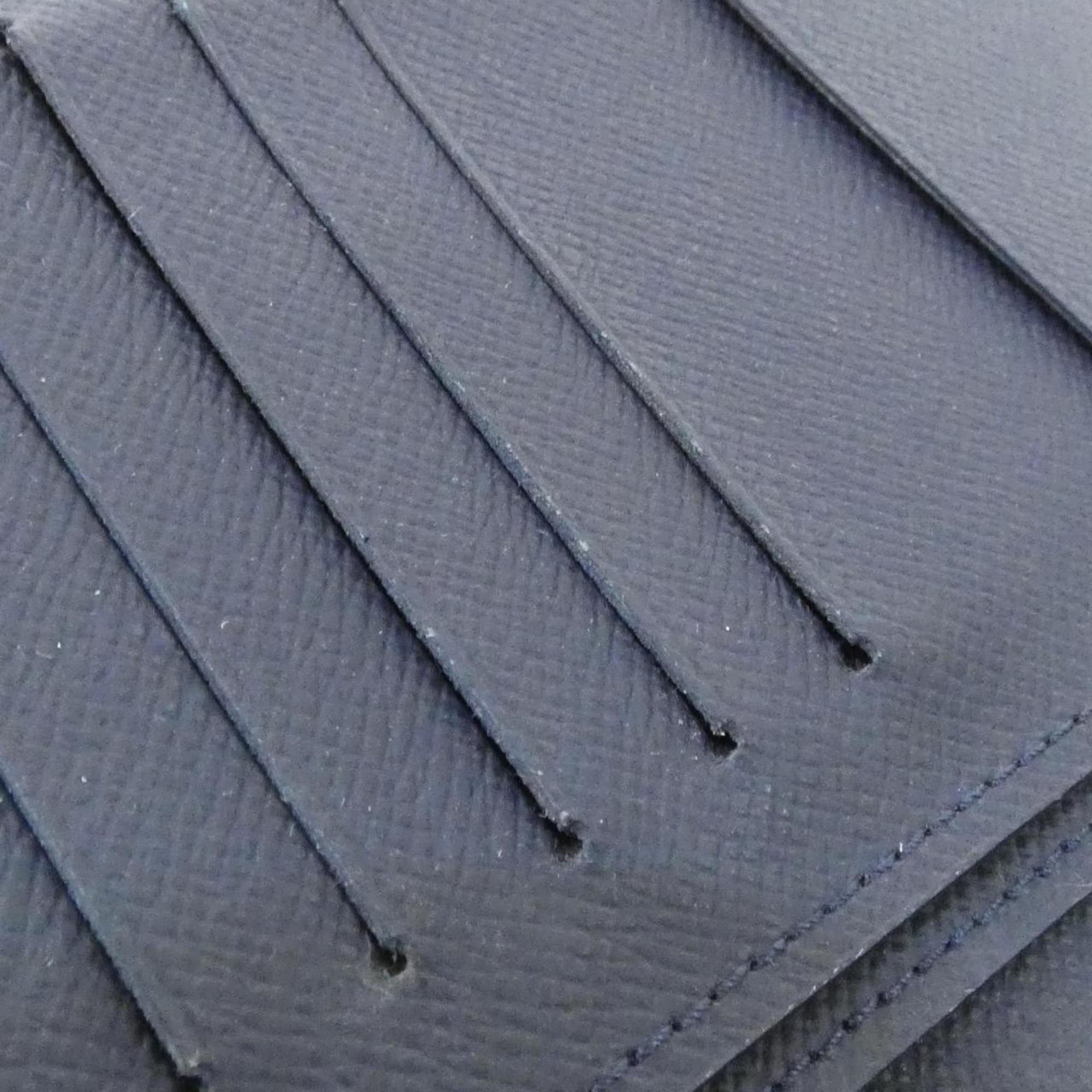 Louis Vuitton Navy Black Leather Long Wallet