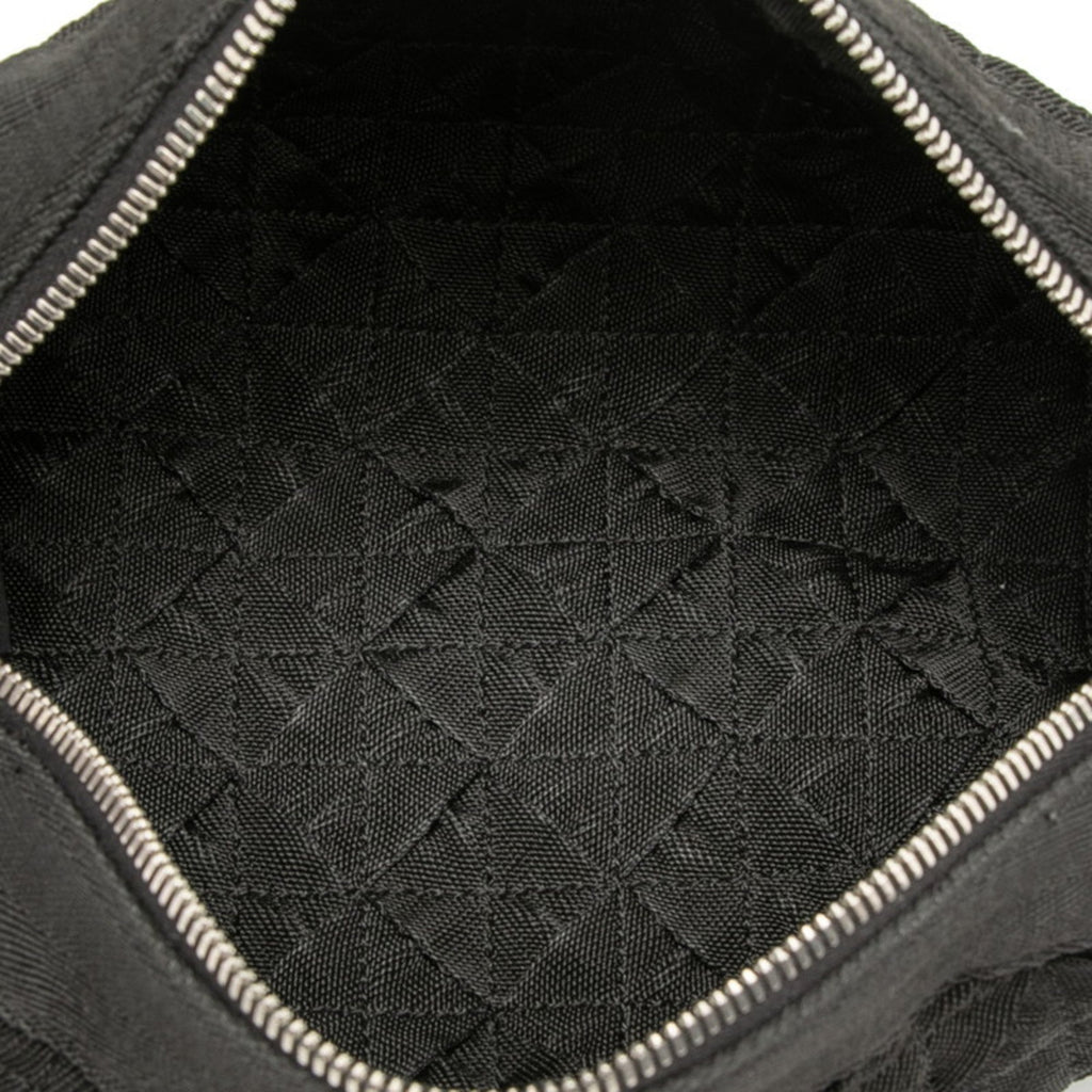 Bottega Veneta Black Canvas Nylon Shoulder Bag