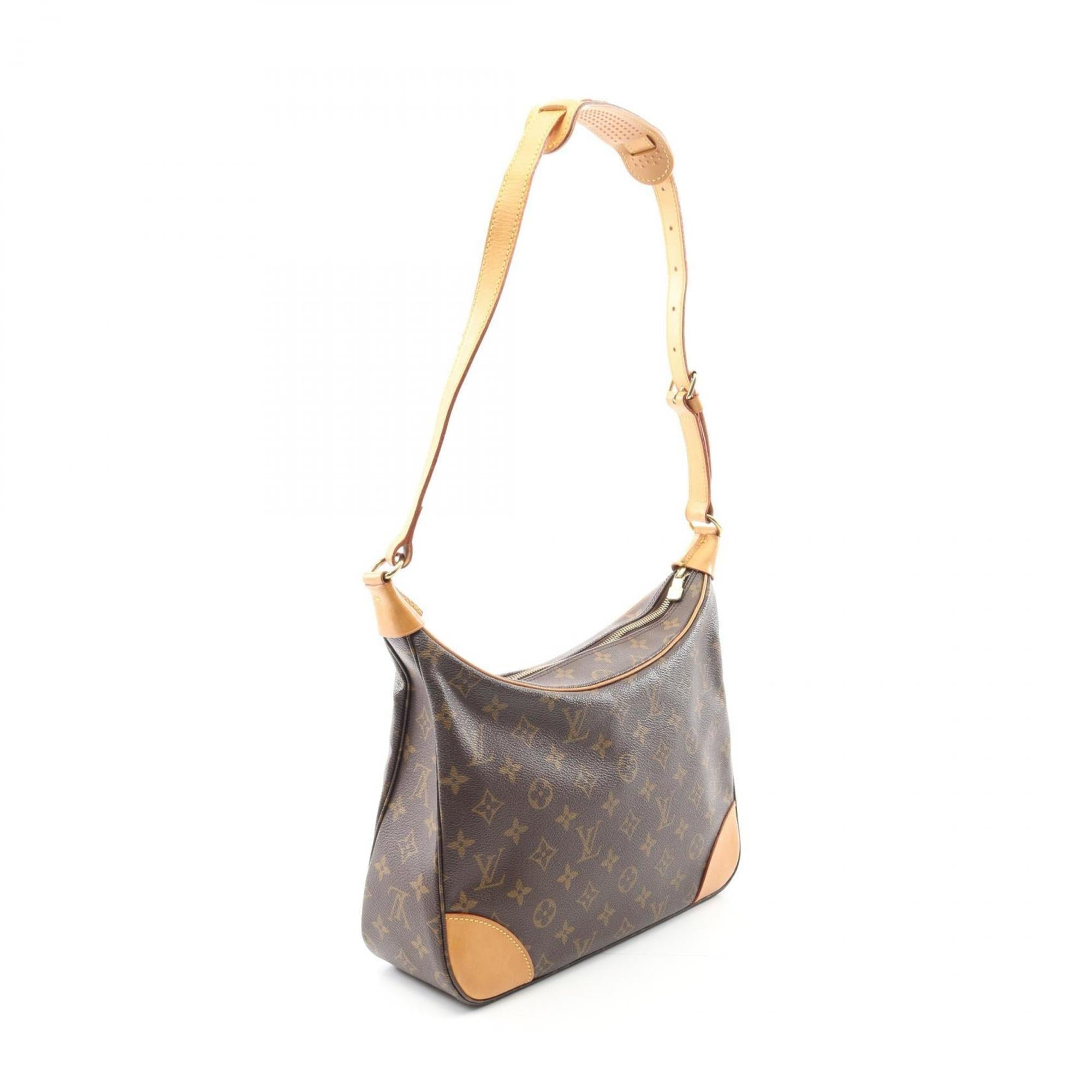 Louis Vuitton Brown Coated Canvas Leather Shoulder Bag