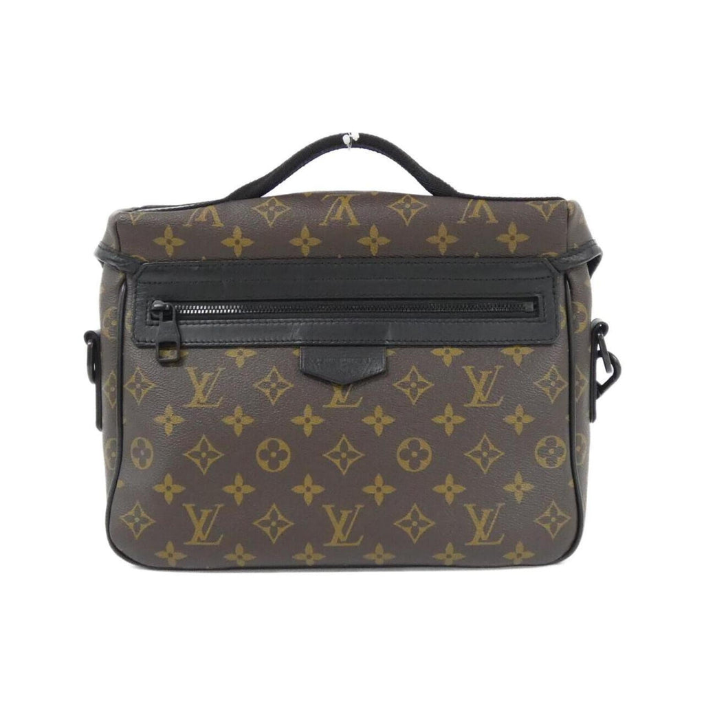 Louis Vuitton Black Brown Coated Canvas Shoulder Bag