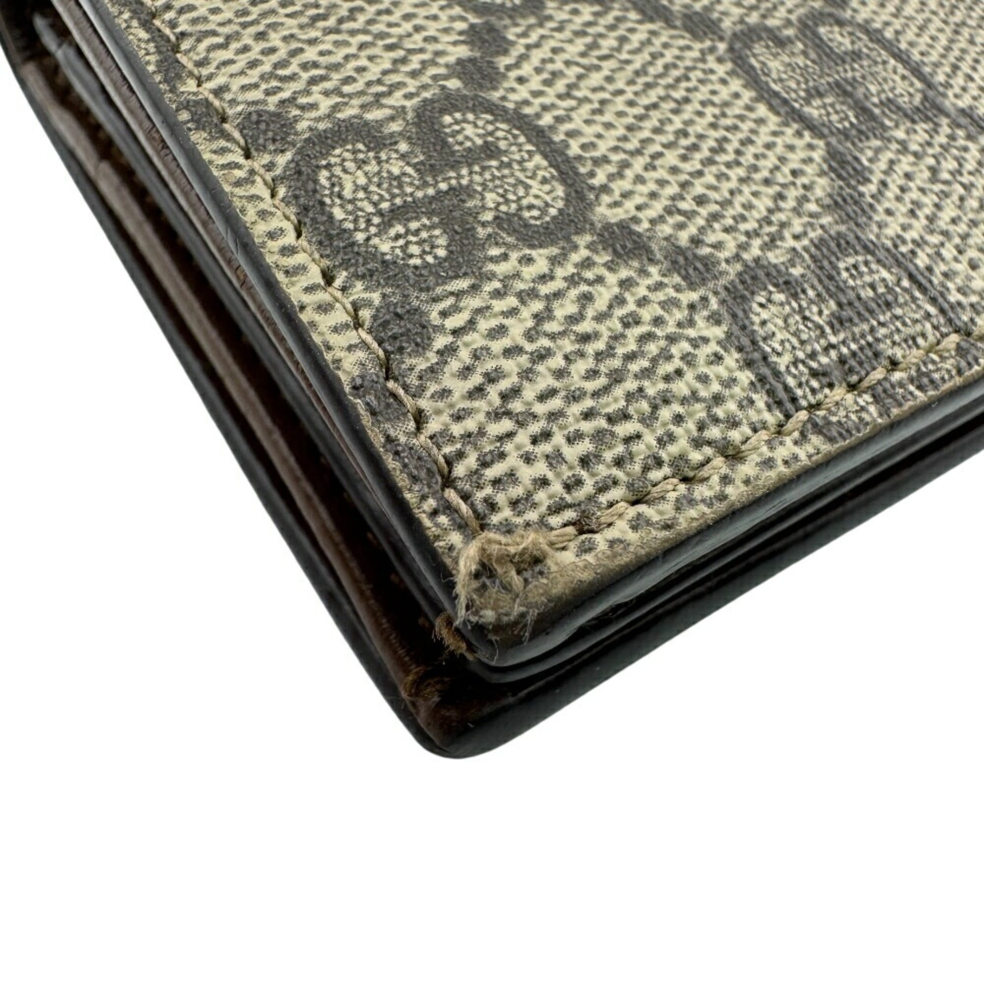 Gucci Gg Supreme Brown Red Color Gg Supreme Wallet (Bi-Fold) (Pre-Owned)