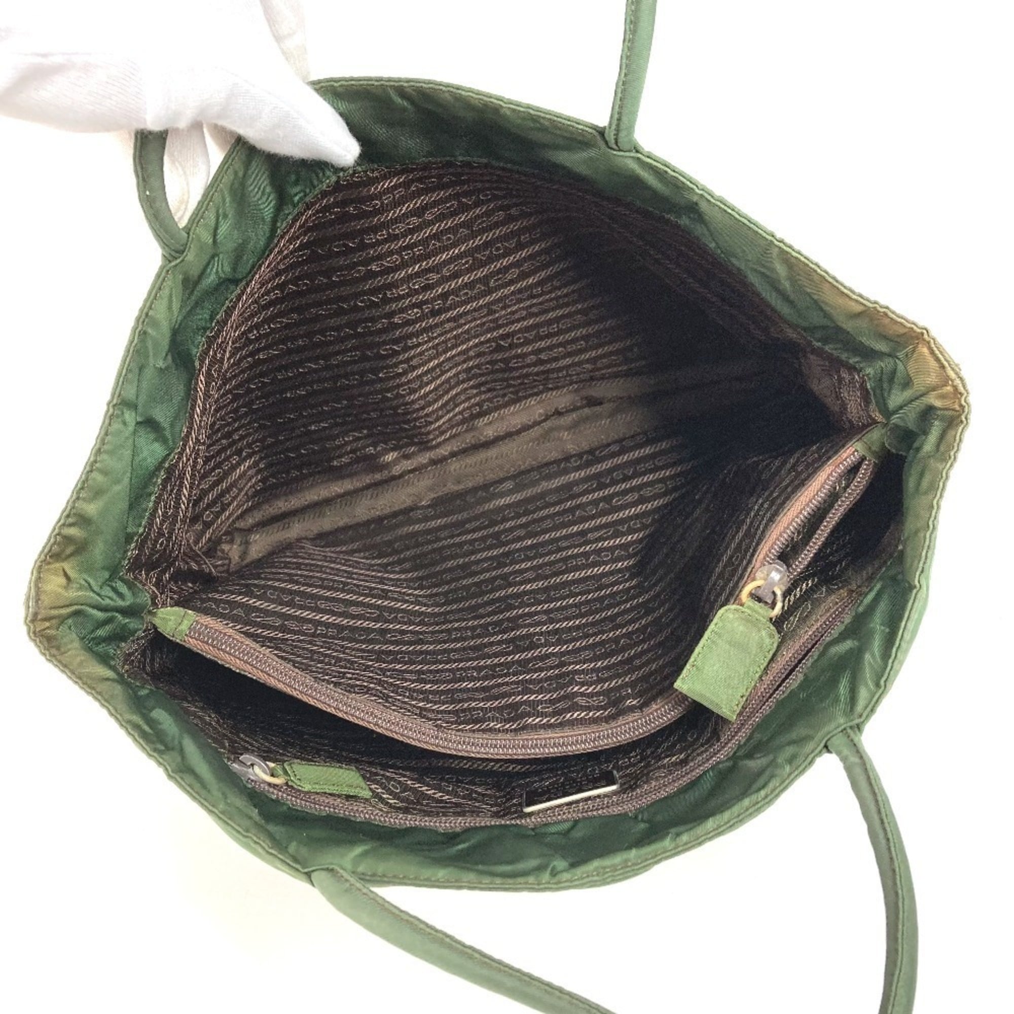 Prada Khaki Nylon Shoulder Bag Tote Bag