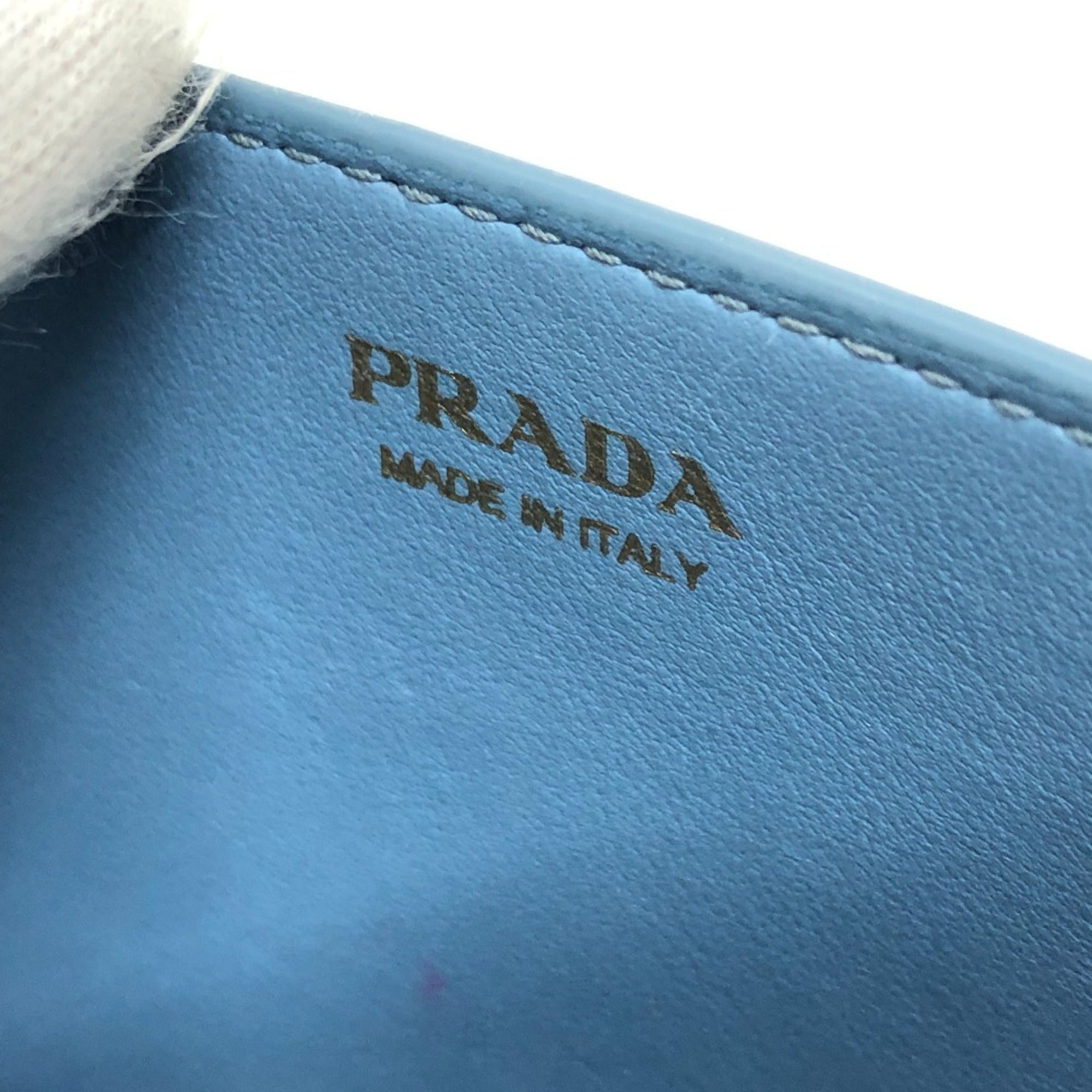 Prada Blue Leather Shoulder Bag