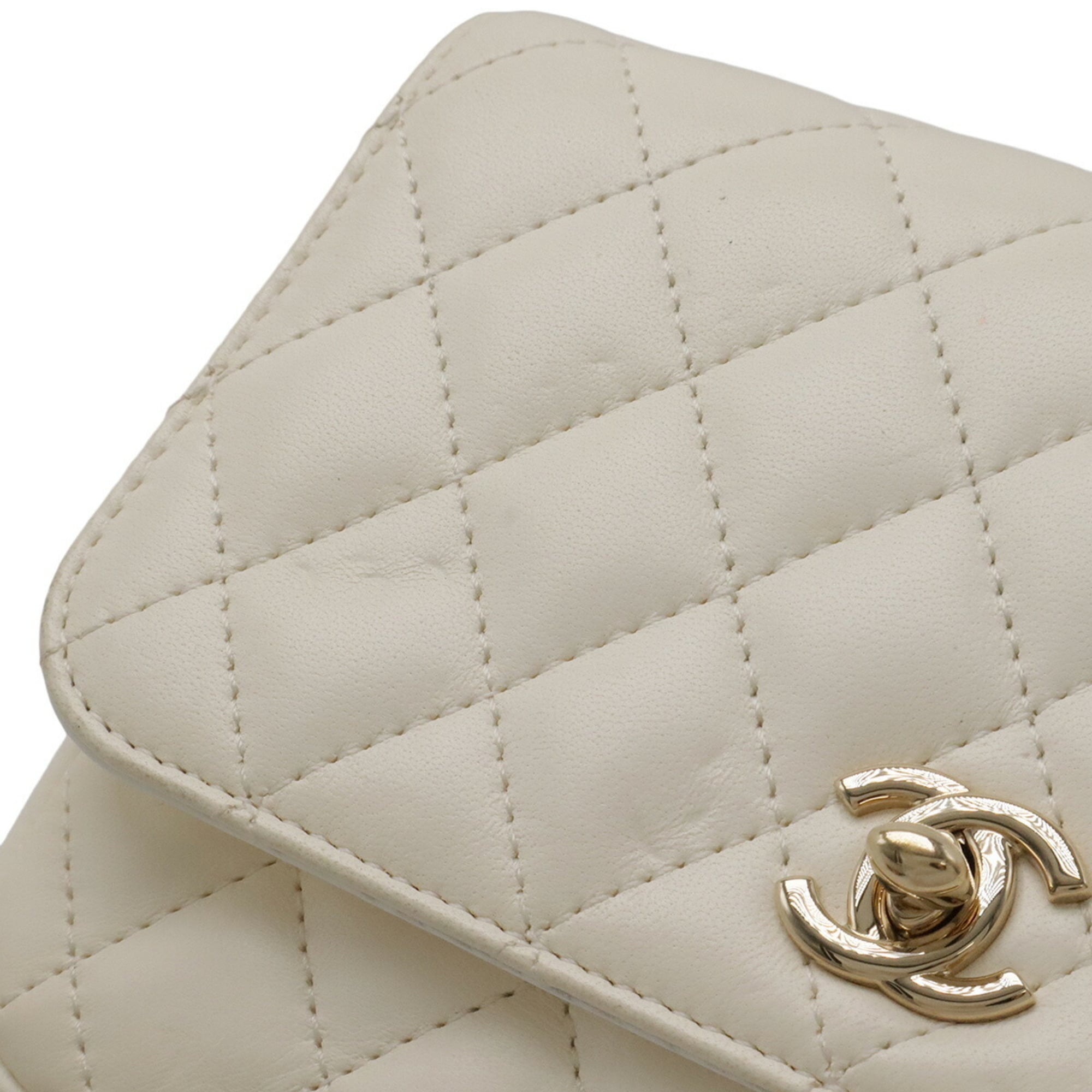 Chanel Matelasse Black Ivory Leather Pochette Shoulder Bag