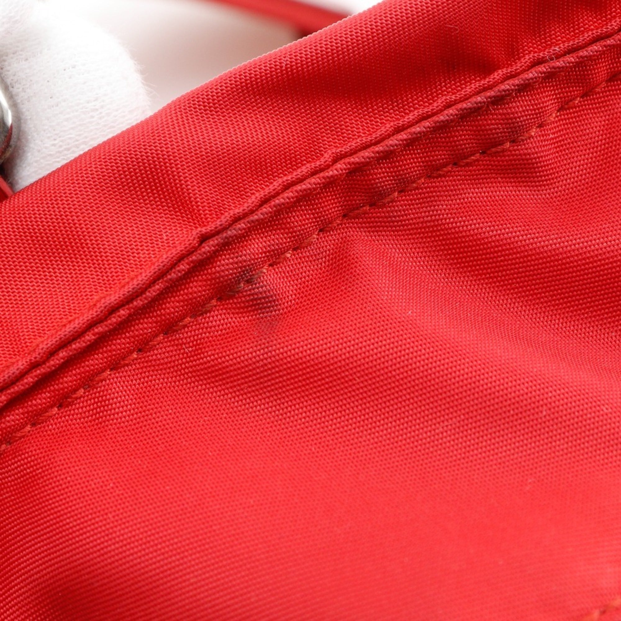 Prada Red Color Nylon Handbag