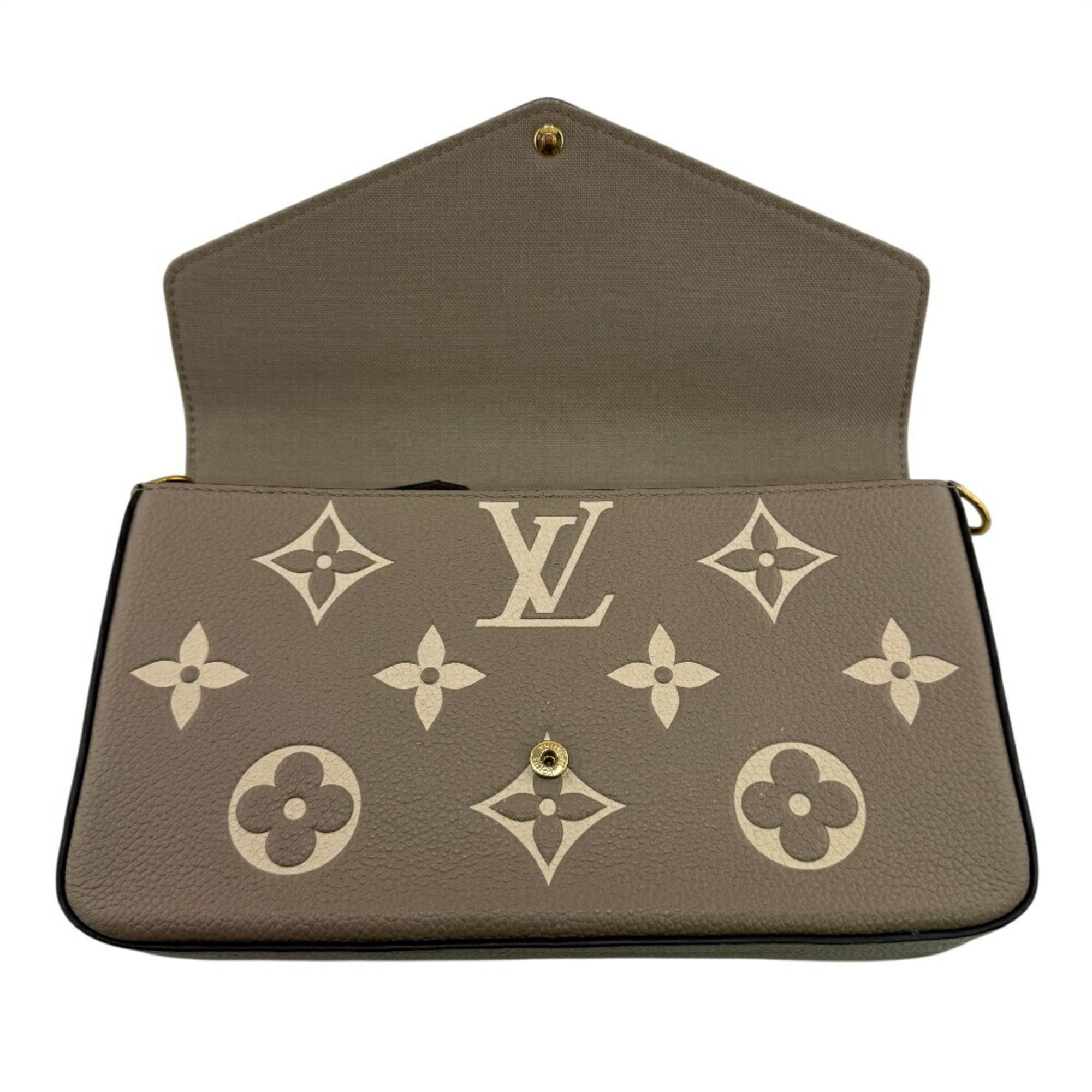 Louis Vuitton Gray Grayish Leather Pochette Shoulder Bag