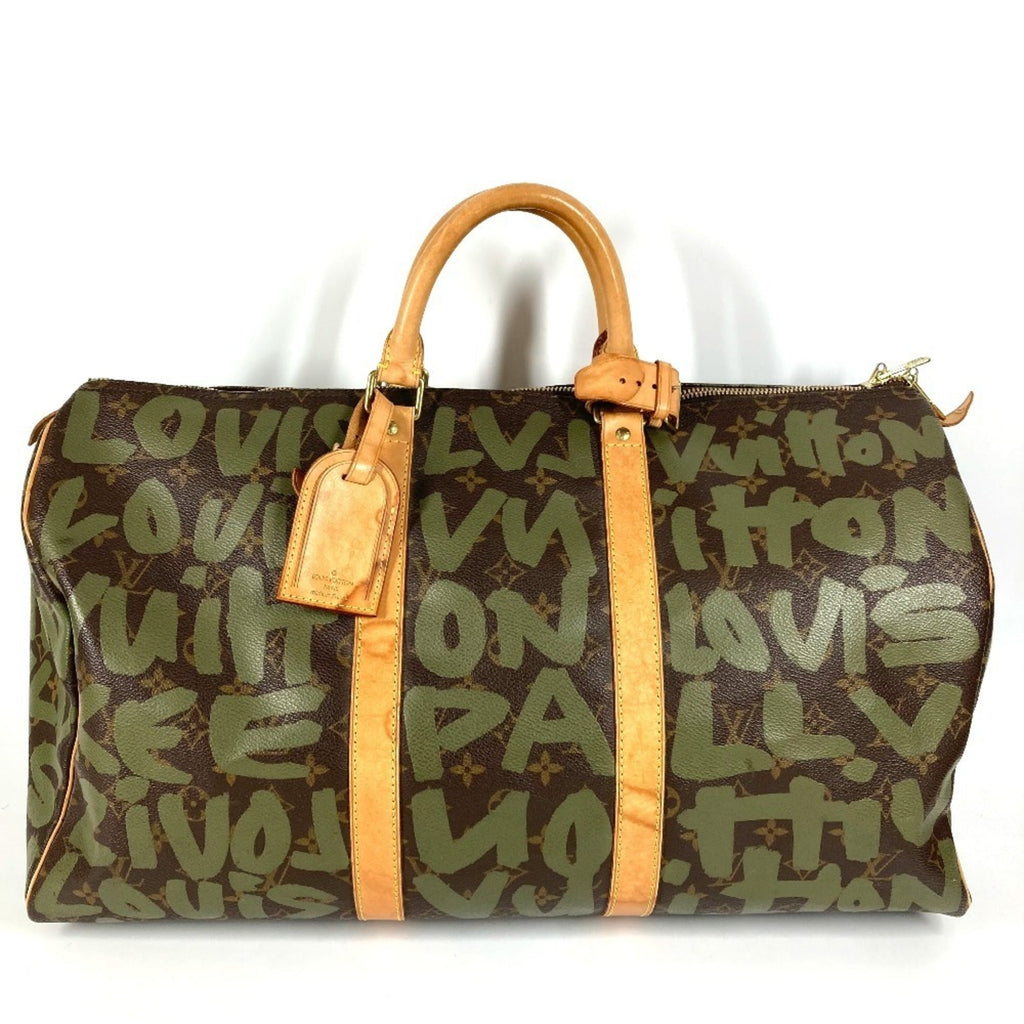 Louis Vuitton Monogram Graffiti Brown Khaki Monogram Graffiti Boston Bag Handbag