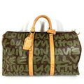 Louis Vuitton Monogram Graffiti Brown Khaki Monogram Graffiti Boston Bag Handbag