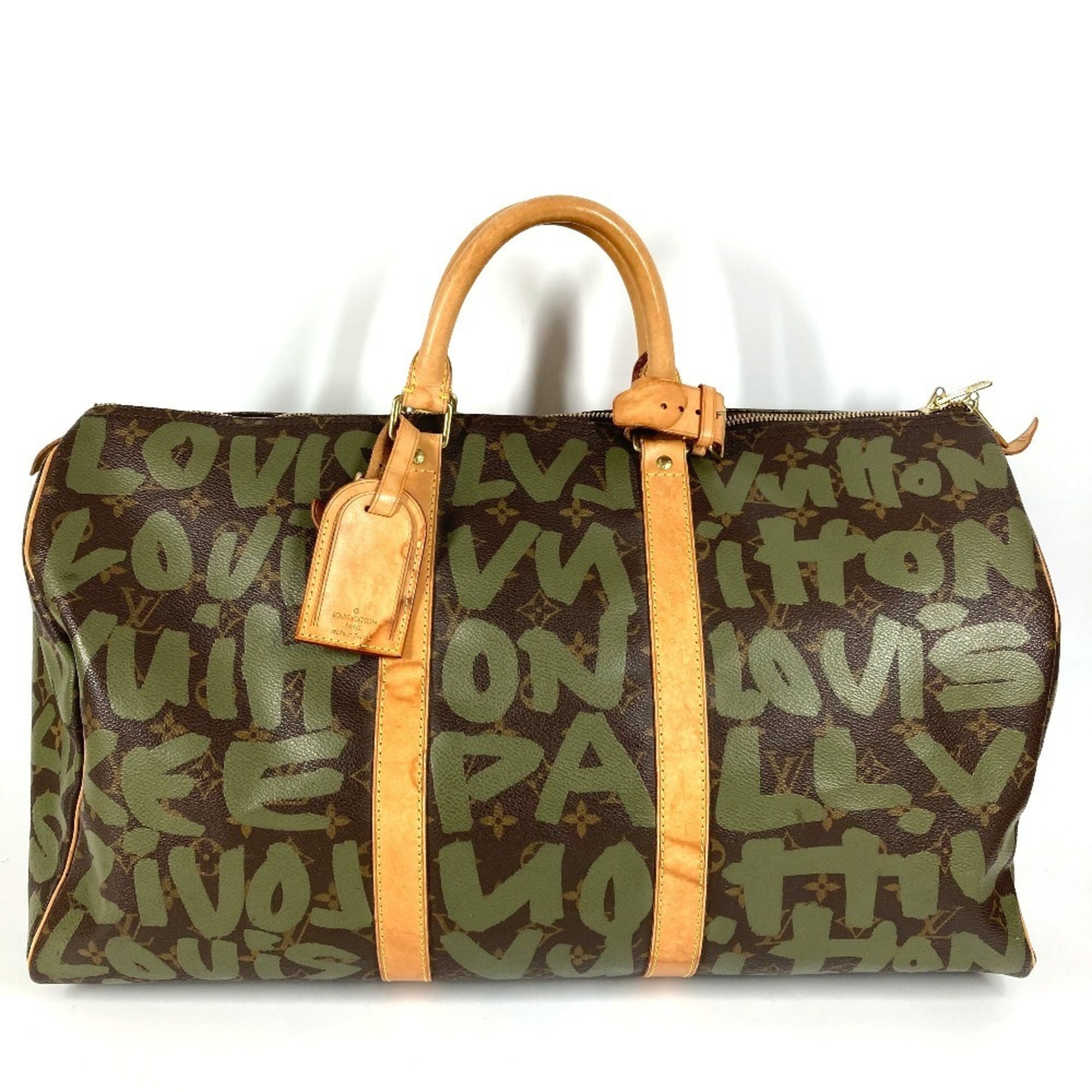 Louis Vuitton Monogram Graffiti Brown Khaki Monogram Graffiti Boston Bag Handbag