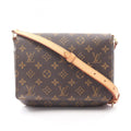 Louis Vuitton Brown Coated Canvas Leather Shoulder Bag