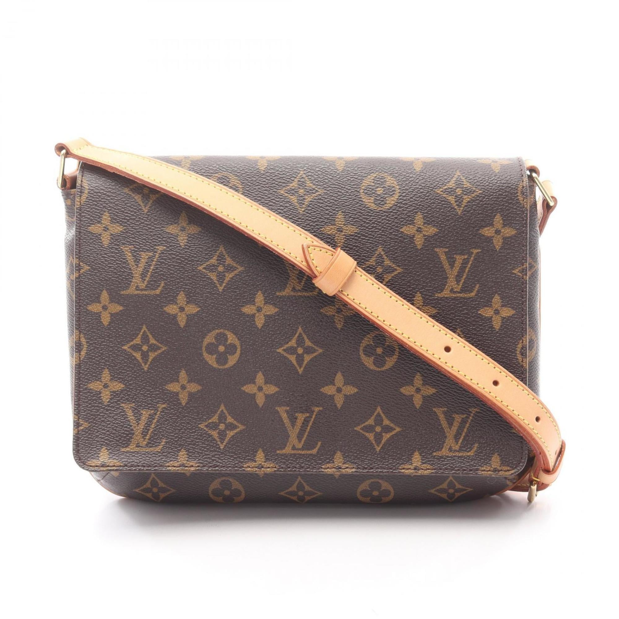 Louis Vuitton Brown Coated Canvas Leather Shoulder Bag
