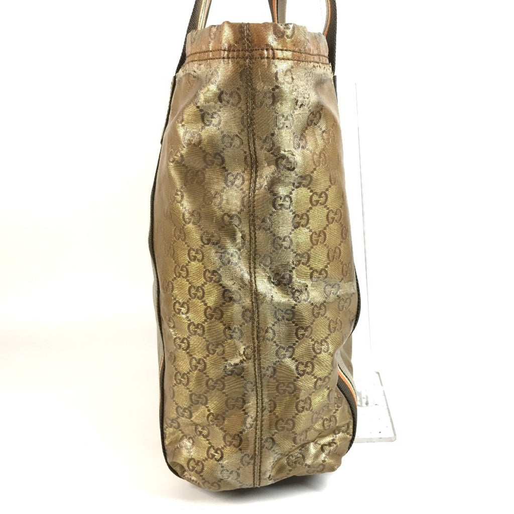 Gucci Gold Coated Canvas Shoulder Bag Tote Bag (Pre-Owned)