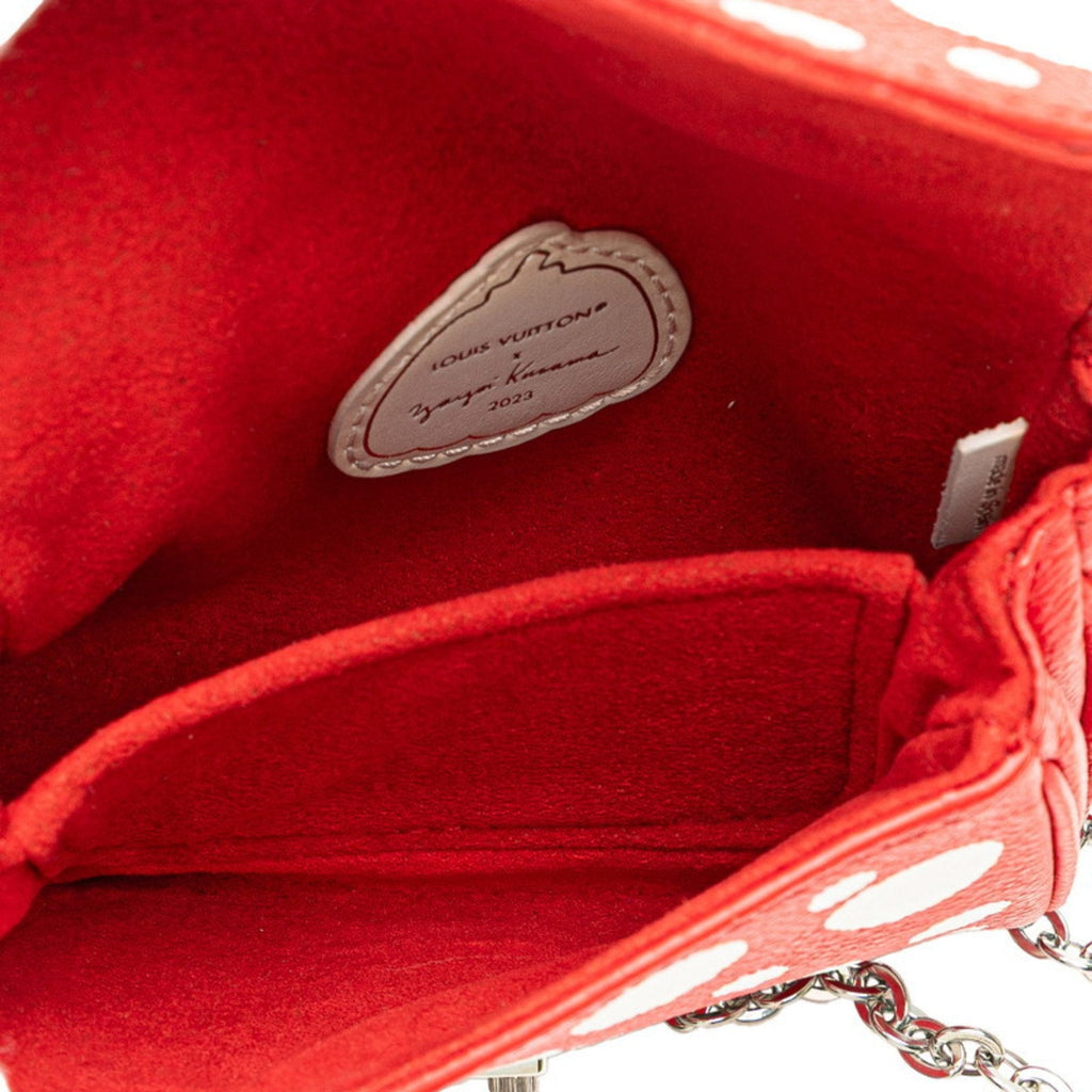 Louis Vuitton Yayoi Kusama Red Color White Leather Handbag Shoulder Bag
