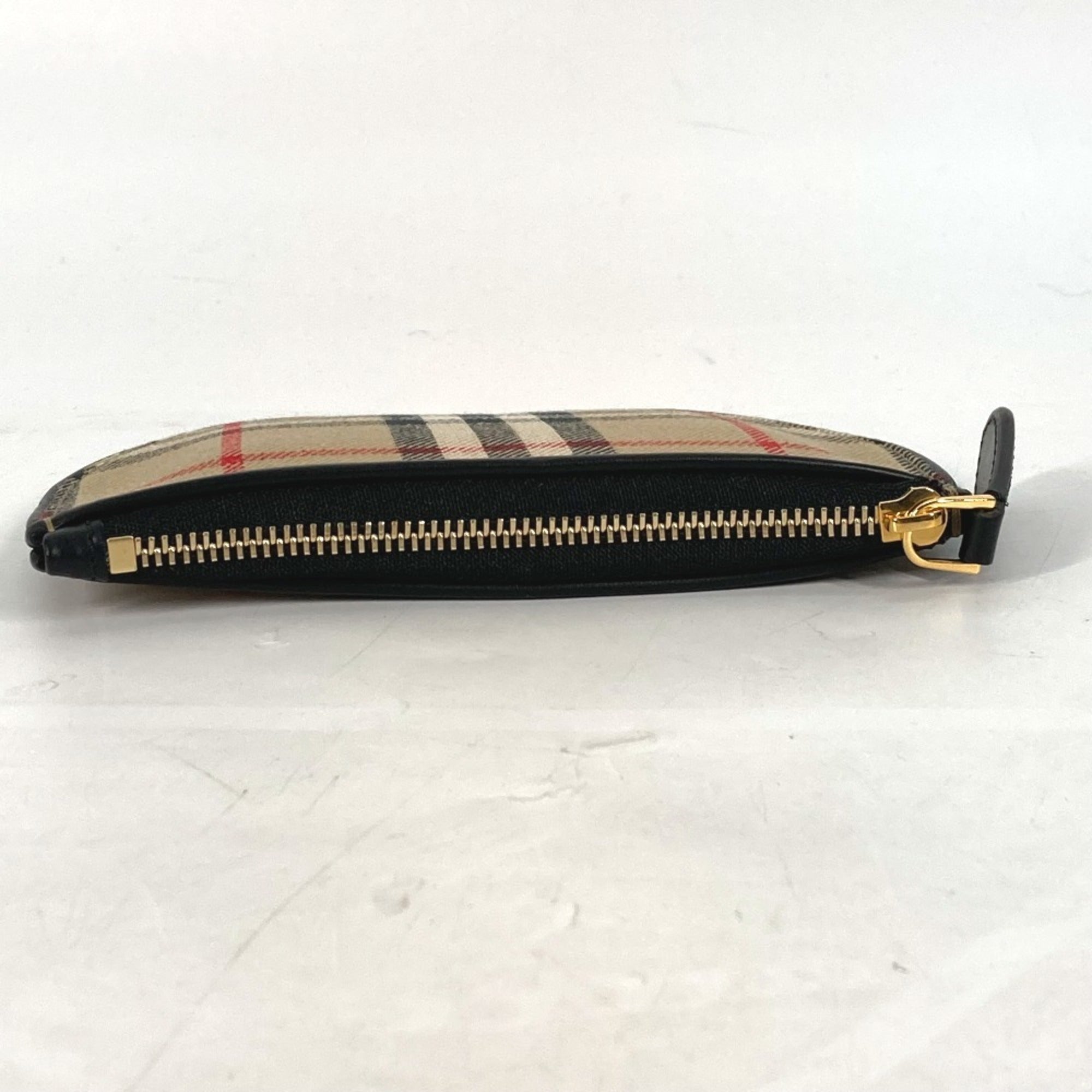 Burberry Beige Leather Canvas Coin Purse/Coin Case