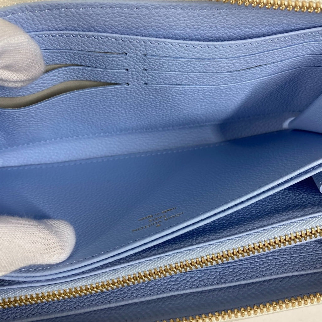 Louis Vuitton Monogram Empreinte Blue White Monogram Empreinte Long Bill Wallet