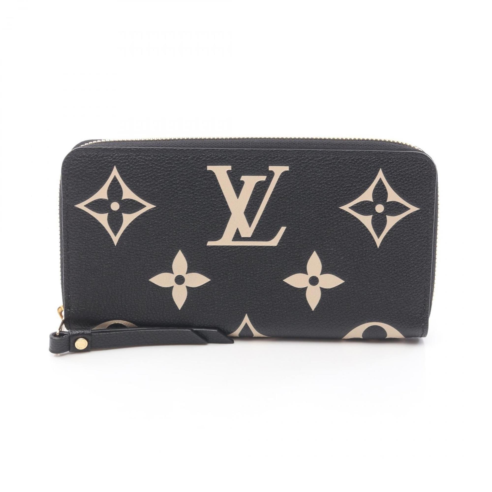 Louis Vuitton Beige Bicolor Black Monogram Empreinte Leather Long Wallet