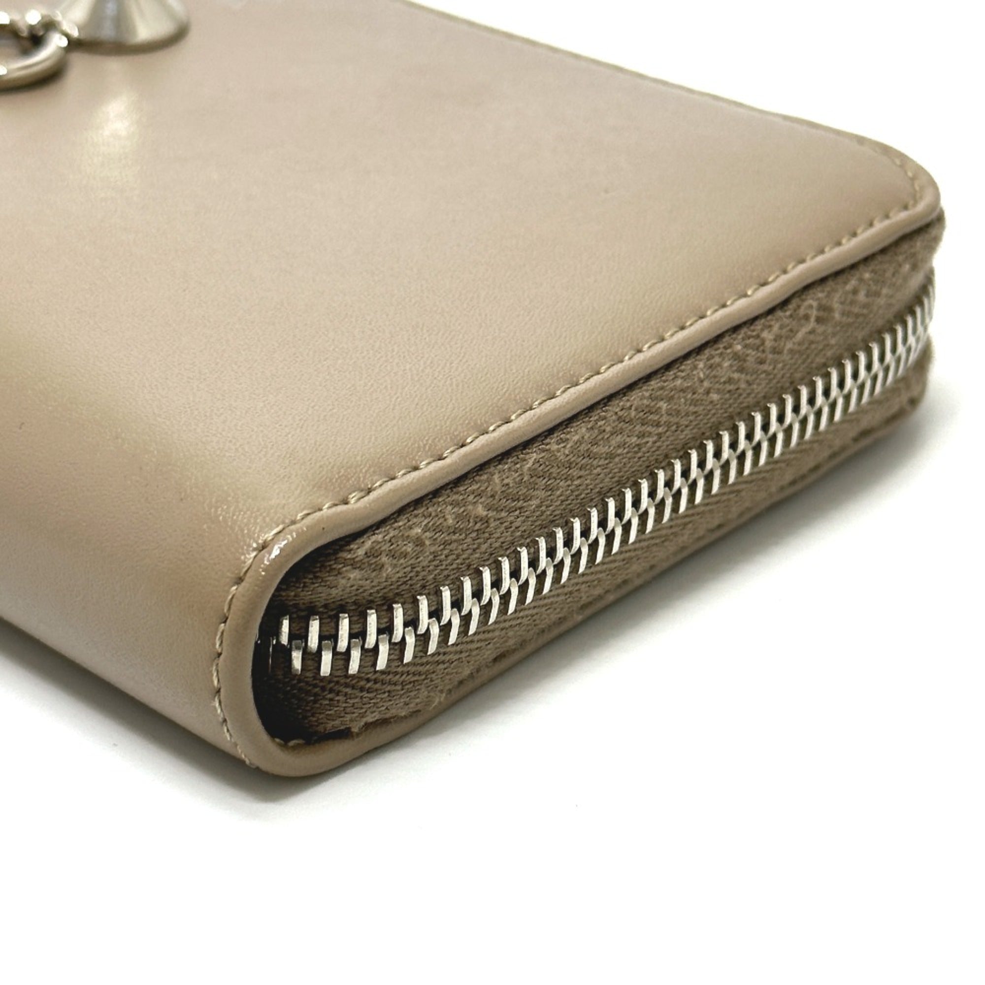 Fendi Beige Leather Long Wallet (Bi-Fold)