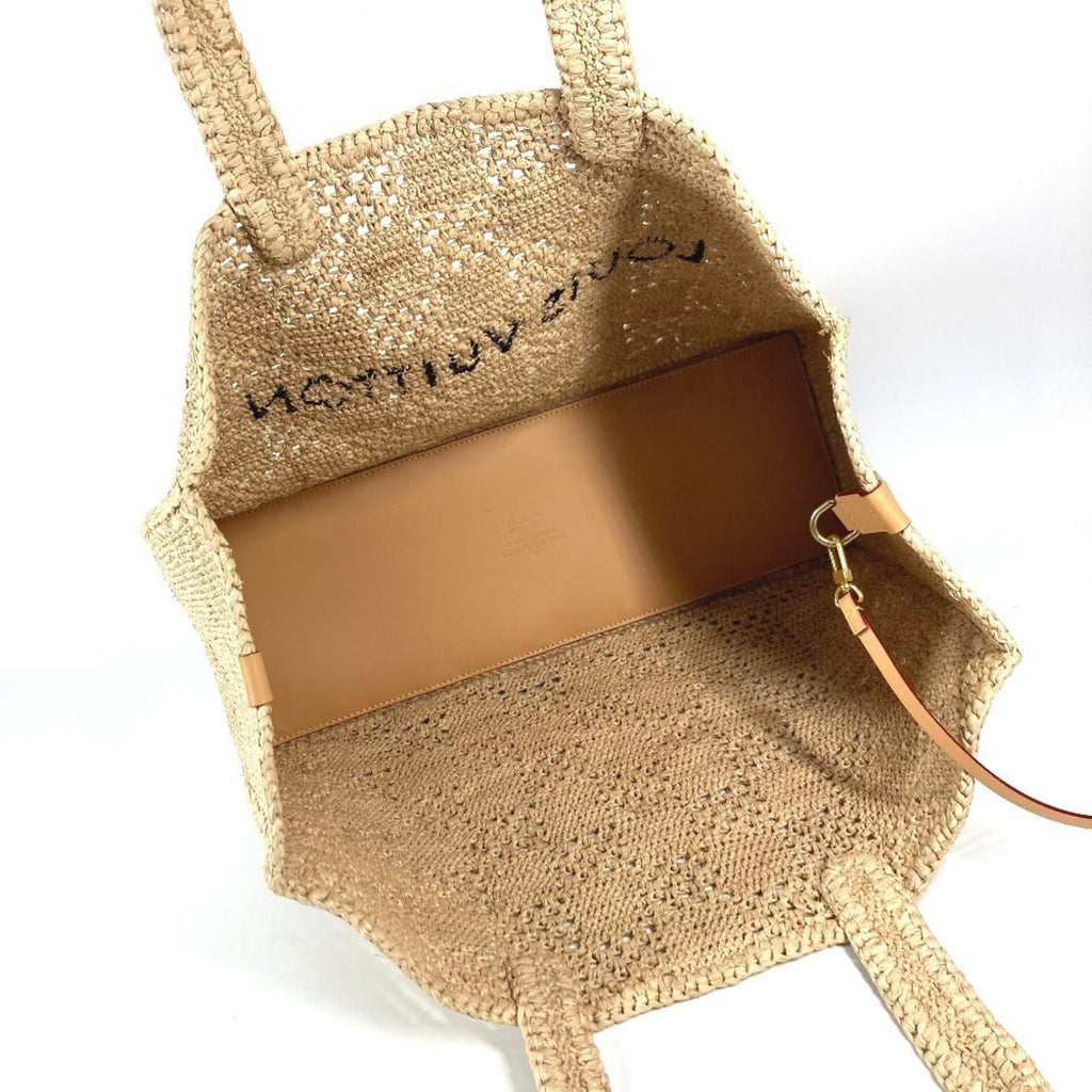 Louis Vuitton Natural Raffia Leather Handbag Shoulder Bag Tote Bag